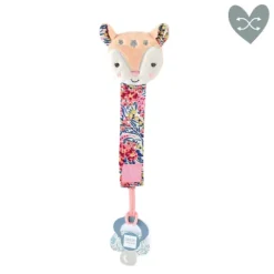 Doudou et Compagnie Attache tétine lapin rose ou faon Boh'aime -18 cm> Attache Sucette