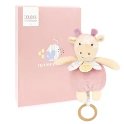 Doudou et Compagnie Boite a musique bebe - Girafe rose - 20 cm><noscript><img width=