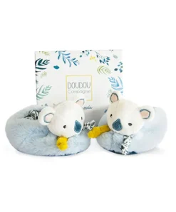 Doudou et Compagnie Chaussons bébé avec hochets Yoca le koala - 0/6 mois><noscript><img width=