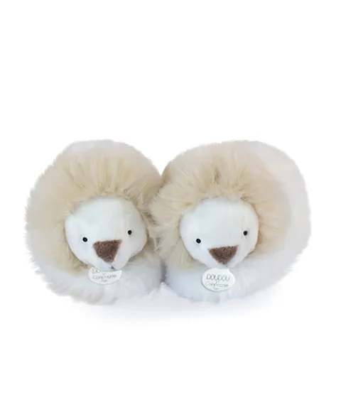 Doudou et Compagnie Chaussons bébé en peluche Lion - Unicef - 0-6 mois> Chaussons