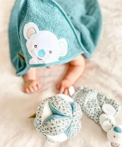 Doudou et Compagnie Coffret cadeau cape de bain et Doudou Yoca le koala - 80 x 80 cm><noscript><img width=