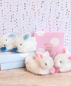 Doudou et Compagnie Coffret cadeau naissance chaussons lapin rose avec hochet - 0/6 mois><noscript><img width=