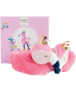 Doudou et Compagnie Coffret chaussons Bébé - Flamant rose 0-6 Mois> Chaussons