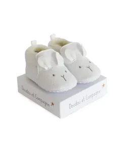 Doudou et Compagnie Coffret chaussons Bébé blancs - 0/6 mois> Chaussons
