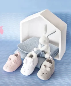 Doudou et Compagnie Coffret chaussons Bébé gris - 0/6 mois><noscript><img width=