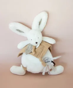 Doudou et Compagnie Coffret Doudou plat Lapin beige - Happy Wild - 25 cm> Doudou Plat