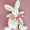 Doudou et Compagnie Coffret Doudou plat Lapin Vieux rose - Happy Boho - 25 cm> Doudou Plat