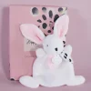 Doudou et Compagnie Coffret Mini Doudou Lapin rose - Happy Blush - 17 cm> Petit Format|Doudou Plat