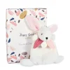 Doudou et Compagnie Coffret Mini Doudou Lapin Vieux rose - Happy Boho - 17 cm> Petit Format|Doudou Plat