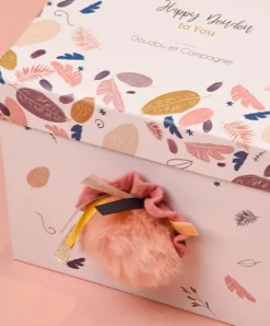 Doudou et Compagnie Coffret Pantin Lapin Vieux rose - Happy Boho - 25 cm><noscript><img width=