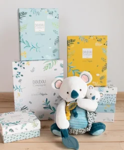 Doudou et Compagnie Coffret peluche d'activités Yoca le koala et son bébé - 25 cm><noscript><img width=