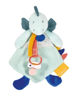 Doudou et Compagnie Coffret peluche dinosaure vert - Attache-tetine Filou - 23 cm> Doudou Attache-Sucette|Attache Sucette