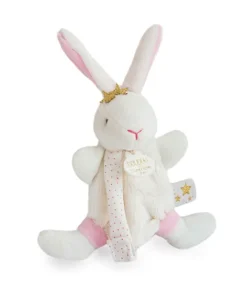 Doudou et Compagnie Doudou attache sucette lapin étoile rose - 15 cm> Petit Format|Doudou Plat