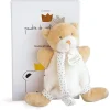 Doudou et Compagnie Doudou attache sucette ours Petit Roi marron - 15 cm> Petit Format|Doudou Plat