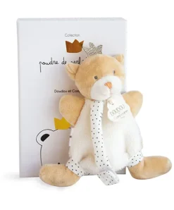Doudou et Compagnie Doudou attache sucette ours Petit Roi marron - 15 cm> Petit Format|Doudou Plat