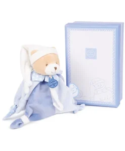 Doudou et Compagnie Doudou attache sucette ours Petit chou - Bleu - 17 cm> Petit Format|Doudou Plat