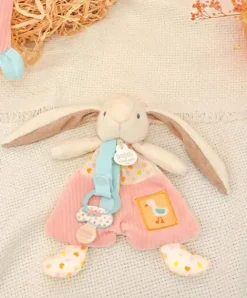 Doudou et Compagnie Doudou attache-sucette - LAPIN CIBOULETTE - 19 cm> Doudou Attache-Sucette