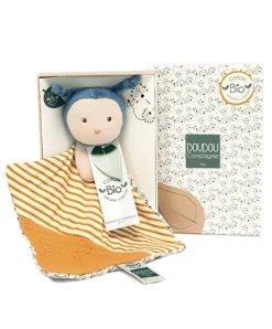 Doudou et Compagnie Doudou bébé abeille Pollen en coton BIO - 20 cm - modèle aléatoire><noscript><img width=