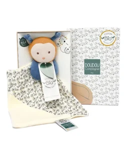 Doudou et Compagnie Doudou bébé abeille Pollen en coton BIO - 20 cm - modèle aléatoire><noscript><img width=