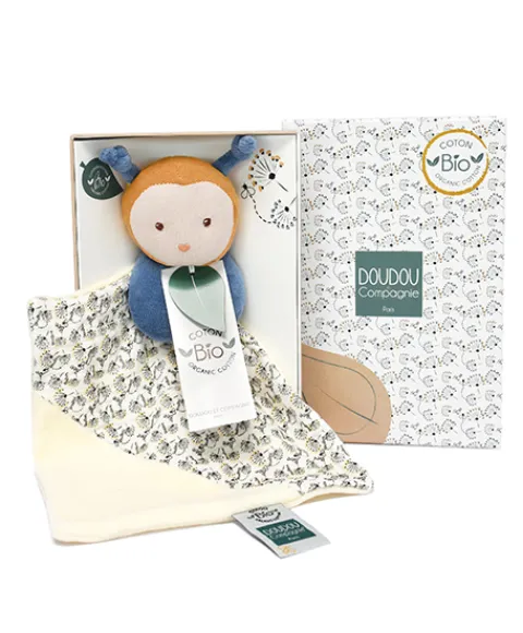 Doudou et Compagnie Doudou bébé abeille Pollen en coton BIO - 20 cm - modèle aléatoire> Doudous En Coton Bio|Doudou Plat