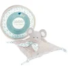 Doudou et Compagnie Doudou carré plat Souris grise en coton BIO- 25 cm> Doudou Plat|Doudous En Coton Bio