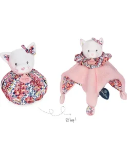 Doudou et Compagnie Doudou Chat rose - Cocon - Balle d'éveil - 3 EN 1><noscript><img width=