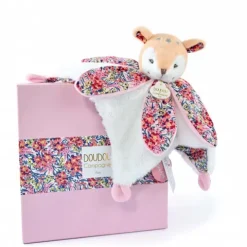Doudou et Compagnie Doudou FAON blanc avec pétales - BOH'AIME -> Doudou Plat