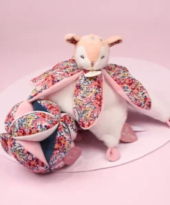 Doudou et Compagnie Doudou FAON blanc avec pétales - BOH'AIME -><noscript><img width=