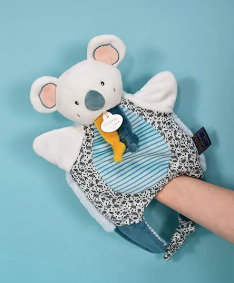 Doudou et Compagnie Doudou Koala marionnette - Petit sac - Amusette 3 EN 1- 30 cm> Doudou Plat|Marionnettes