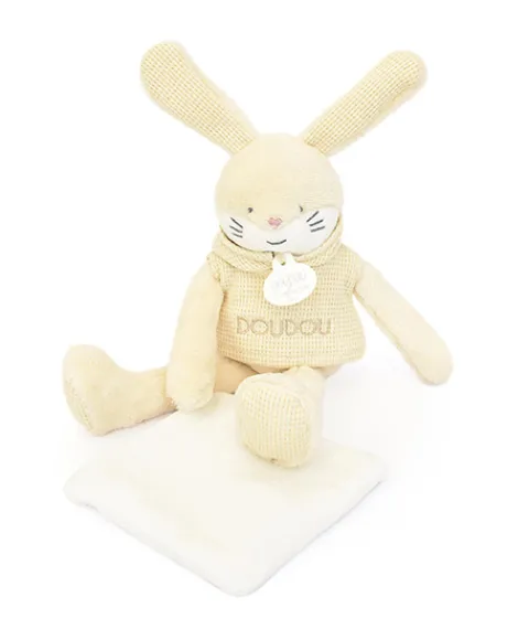 Doudou et Compagnie Doudou Lapin beige avec mouchoir - Sweety - 25 cm> Doudou Mouchoir|Peluche Avec Doudou
