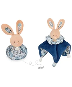 Doudou et Compagnie Doudou Lapin bleu - Cocon - Balle d'éveil - 3 EN 1><noscript><img width=