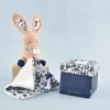 Doudou et Compagnie Doudou LAPIN bleu Marine avec mouchoir - BOH'AIME -> Petit Format