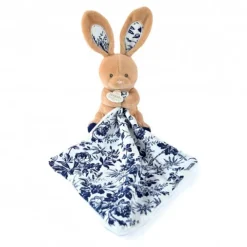 Doudou et Compagnie Doudou LAPIN bleu Marine avec mouchoir - BOH'AIME -><noscript><img width=