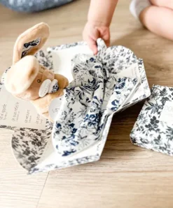 Doudou et Compagnie Doudou LAPIN bleu Marine avec mouchoir - BOH'AIME -><noscript><img width=