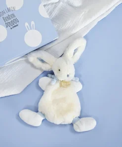 Doudou et Compagnie Doudou Lapin Bonbon Bleu - 26 cm> Doudou Plat