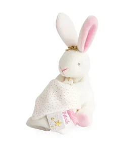 Doudou et Compagnie Doudou lapin mouchoir rose lapin étoile - 10 cm> Doudou Mouchoir|Petit Format