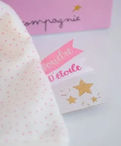 Doudou et Compagnie Doudou lapin mouchoir rose lapin étoile - 10 cm><noscript><img width=