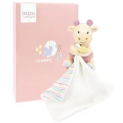 Doudou et Compagnie Doudou mouchoir Girafe rose - 11 cm> Doudou Mouchoir