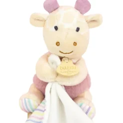 Doudou et Compagnie Doudou mouchoir Girafe rose - 11 cm><noscript><img width=