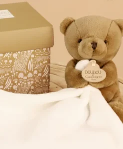 Doudou et Compagnie Doudou mouchoir- Mon petit ourson - Marron - 10 cm><noscript><img width=