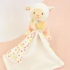 Doudou et Compagnie Doudou mouchoir mouton blanc et orange - 11 cm> Doudou Mouchoir