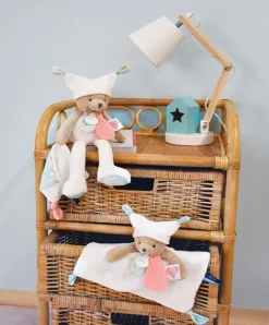 Doudou et Compagnie Doudou ours mouchoir 3 histoires - Blanc><noscript><img width=