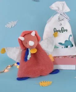 Doudou et Compagnie Doudou plat dinosaure orange Lou - 25 cm><noscript><img width=