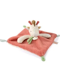 Doudou et Compagnie Doudou plat girafe beige et rouge -25 cm> Doudou Plat