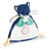 Doudou et Compagnie Doudou plat Loup bleu marine Tiwipi - 23 cm> Doudou Plat