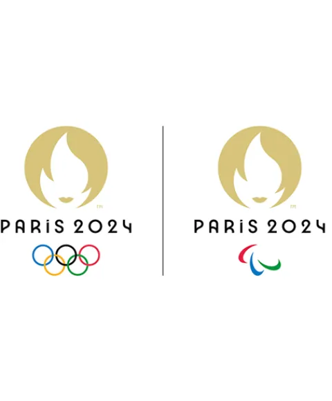 Doudou et Compagnie Doudou plat mascotte jeux olympiques paris 2024 avec anneau en bois - 25 cm> Doudou Plat