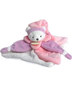 Doudou et Compagnie Doudou plat Ours Collector rose - 24 cm> Doudou Plat