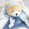 Doudou et Compagnie Doudou plat ours Petit chou - Bleu - 27 cm> Doudou Plat
