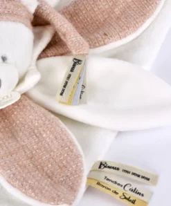 Doudou et Compagnie Doudou plat pétales Ours Rose - 25 cm - Collection Anniversaire><noscript><img width=