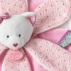 Doudou et Compagnie Doudou pétales Chat rose- Attrape-rêves - 26 cm> Doudou Plat